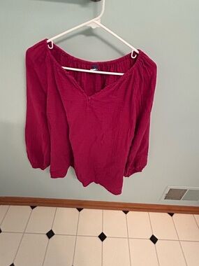 Old Navy Wine Peasant Tunic Top